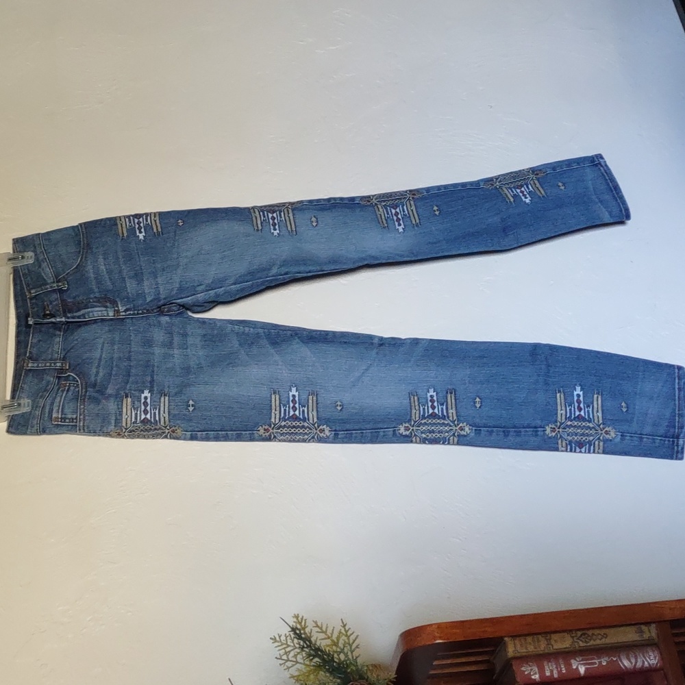 Allen B embroidered embellished jeans 2